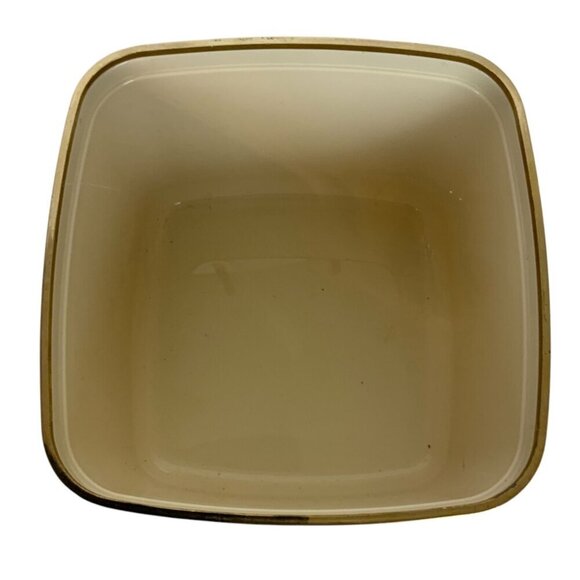 Vintage Square Ivory Tissue Box Holder 22 kt Gold Trim Molded Plastic Bath Decor - Picture 9 of 9